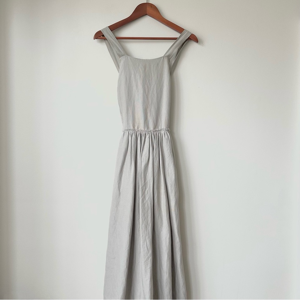 ARITZIA | (NWT) WILFRED “HYMNE” DRESS SUMMER LINEN CRISS-CROSS STRAP MILK MAID